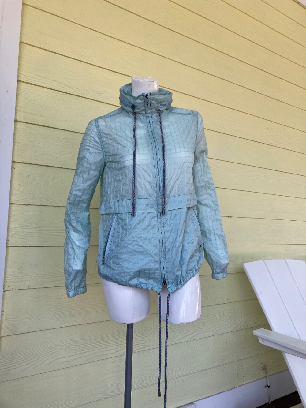 Free People Windbreaker - Mint with flourescent cording